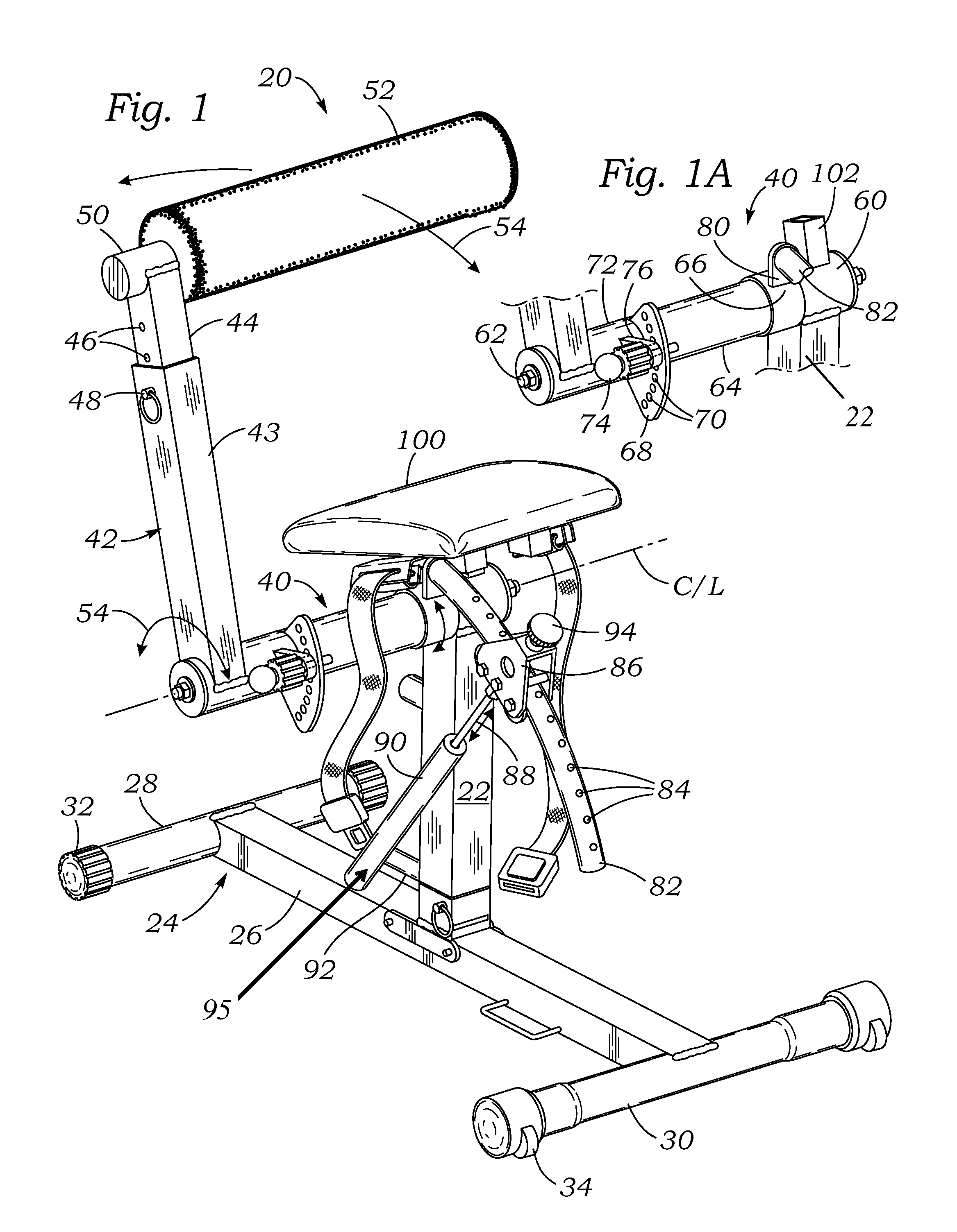 Core exercising machine