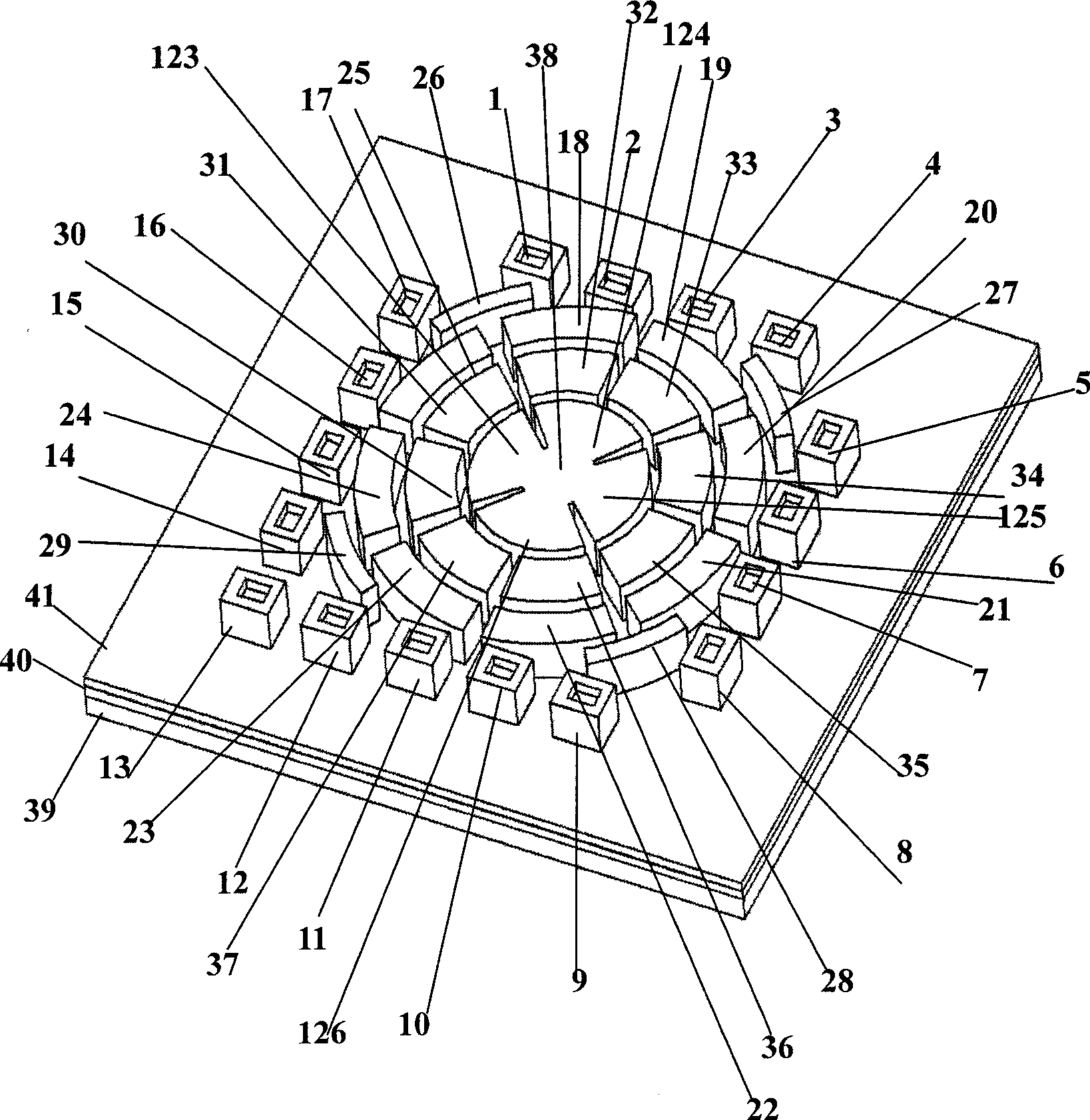 Suspension type diamagnetic sensitive mass micro accelerometer