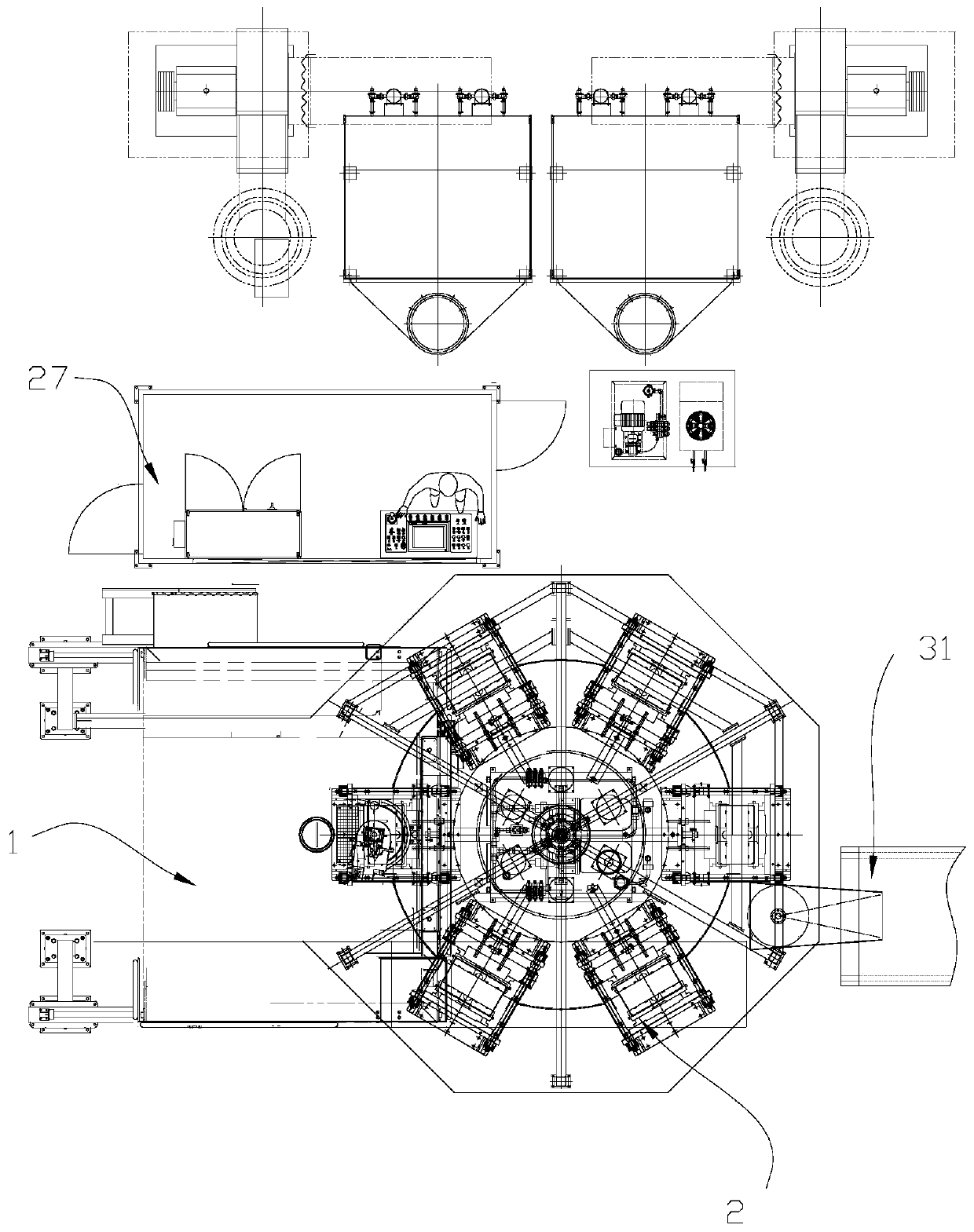 Full-automatic rotary disc type mold casting production equipment