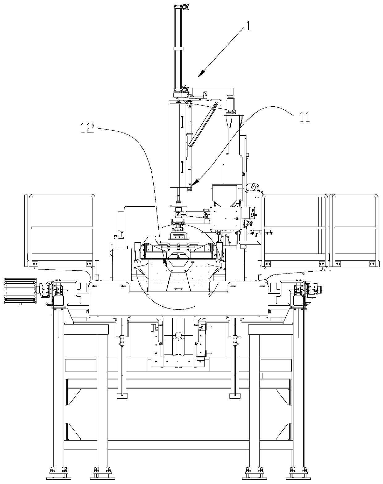 Full-automatic rotary disc type mold casting production equipment