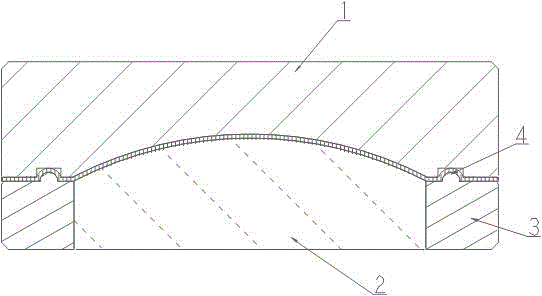 Curved-surface LED display backboard stamping die machining method