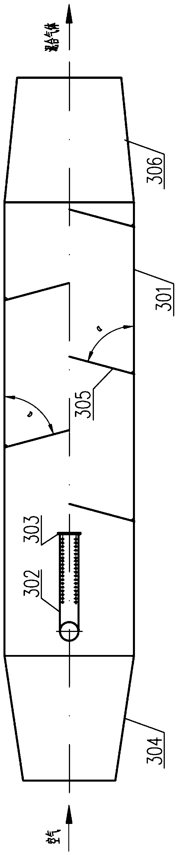 A denitrification ammonia gas pretreatment system