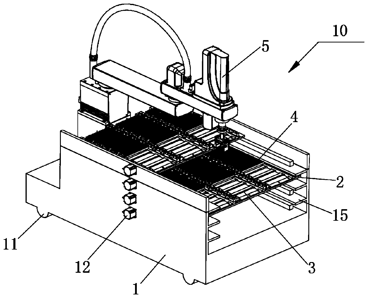 Tool changing trolley and PCB drilling and milling machine