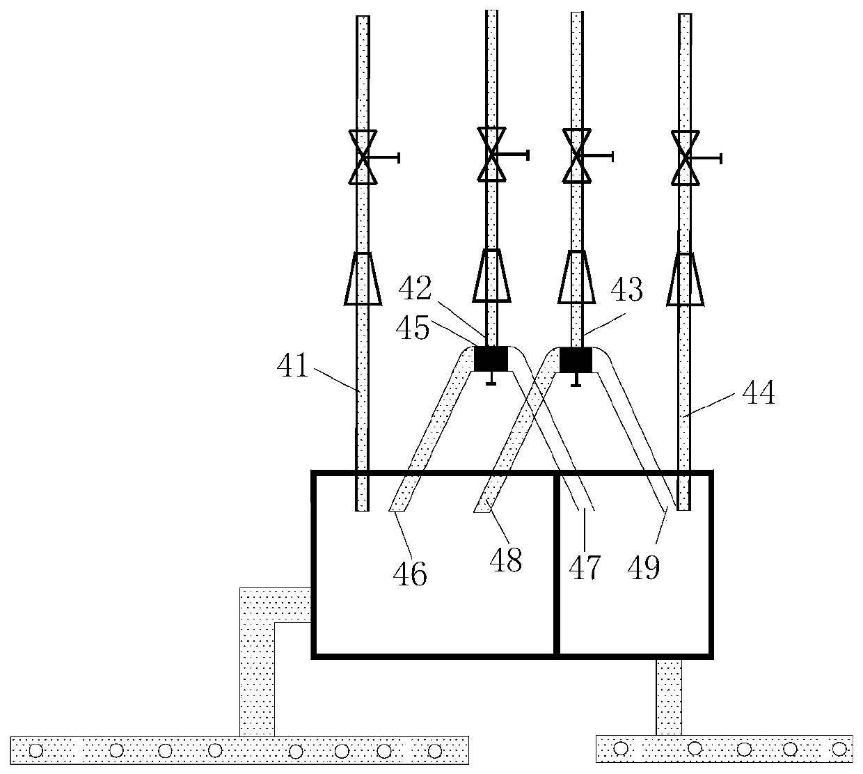 Fast distributary water supply device for branch flow model