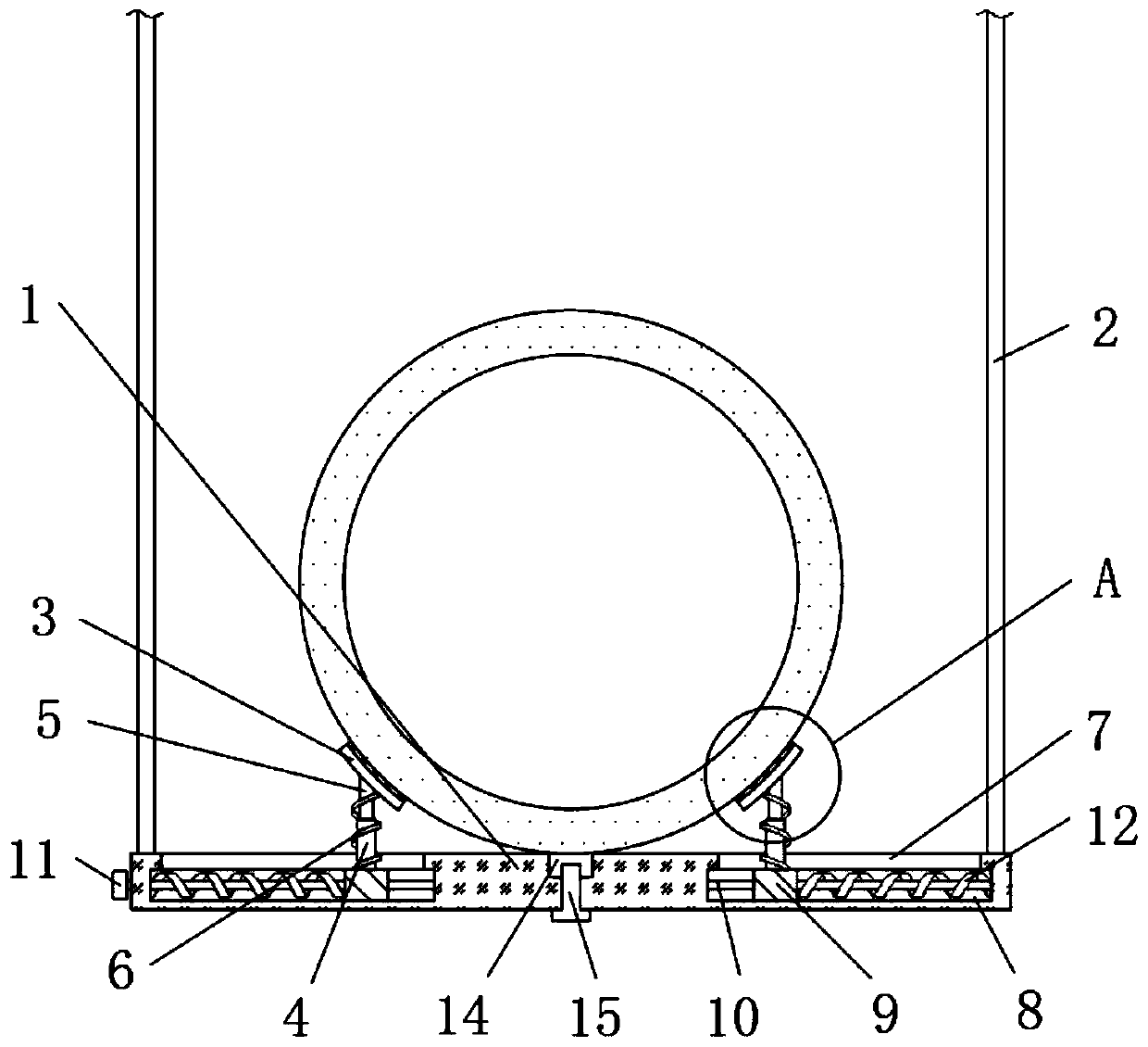 Suspending device for mounting industrial gas pipeline