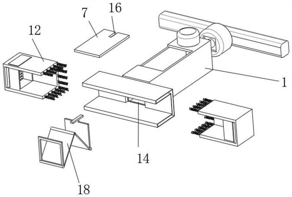 Dust removal device for forklift accessory finish machining