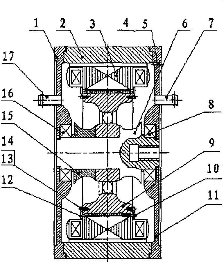 Through liquid-cooling self-circulation driving motor