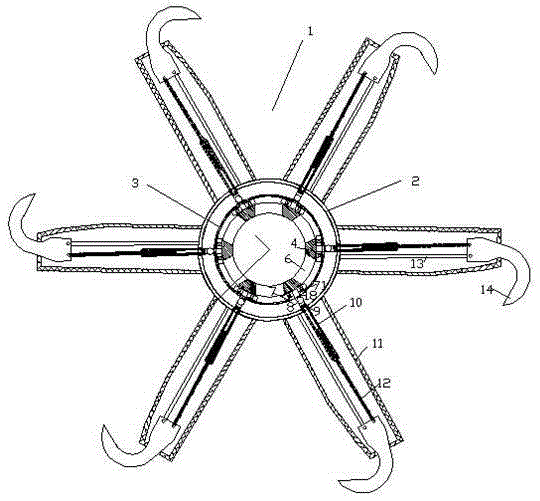 Grass tumbling device capable of sweeping down grass and controlling speed