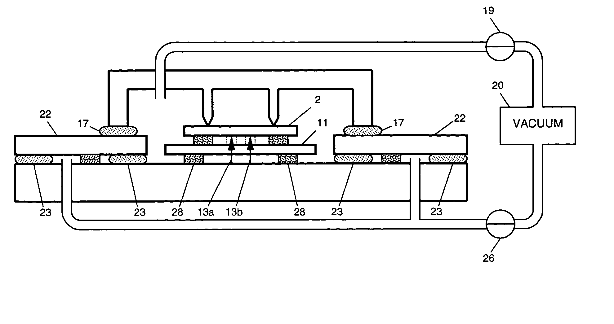 Vacuum chamber with two-stage longitudinal translation for circuit board testing