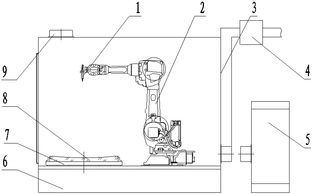 Plasma polishing device used for quickly polishing aspheric surfaces with medium and large calibers