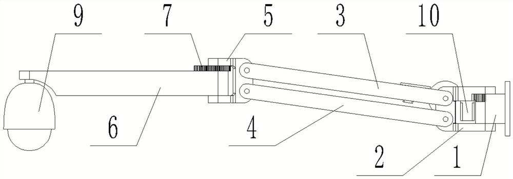 Automatically adjustable coal mine security monitoring support device