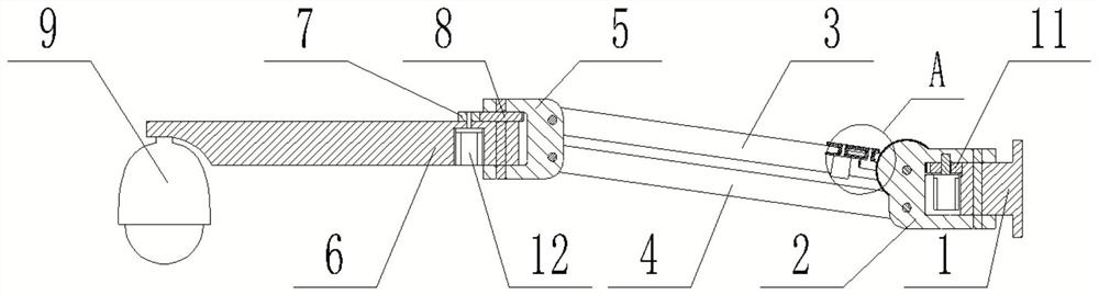 Automatically adjustable coal mine security monitoring support device