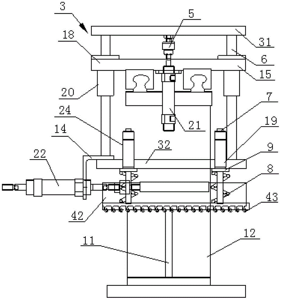 Pen core automatic displacement method and device