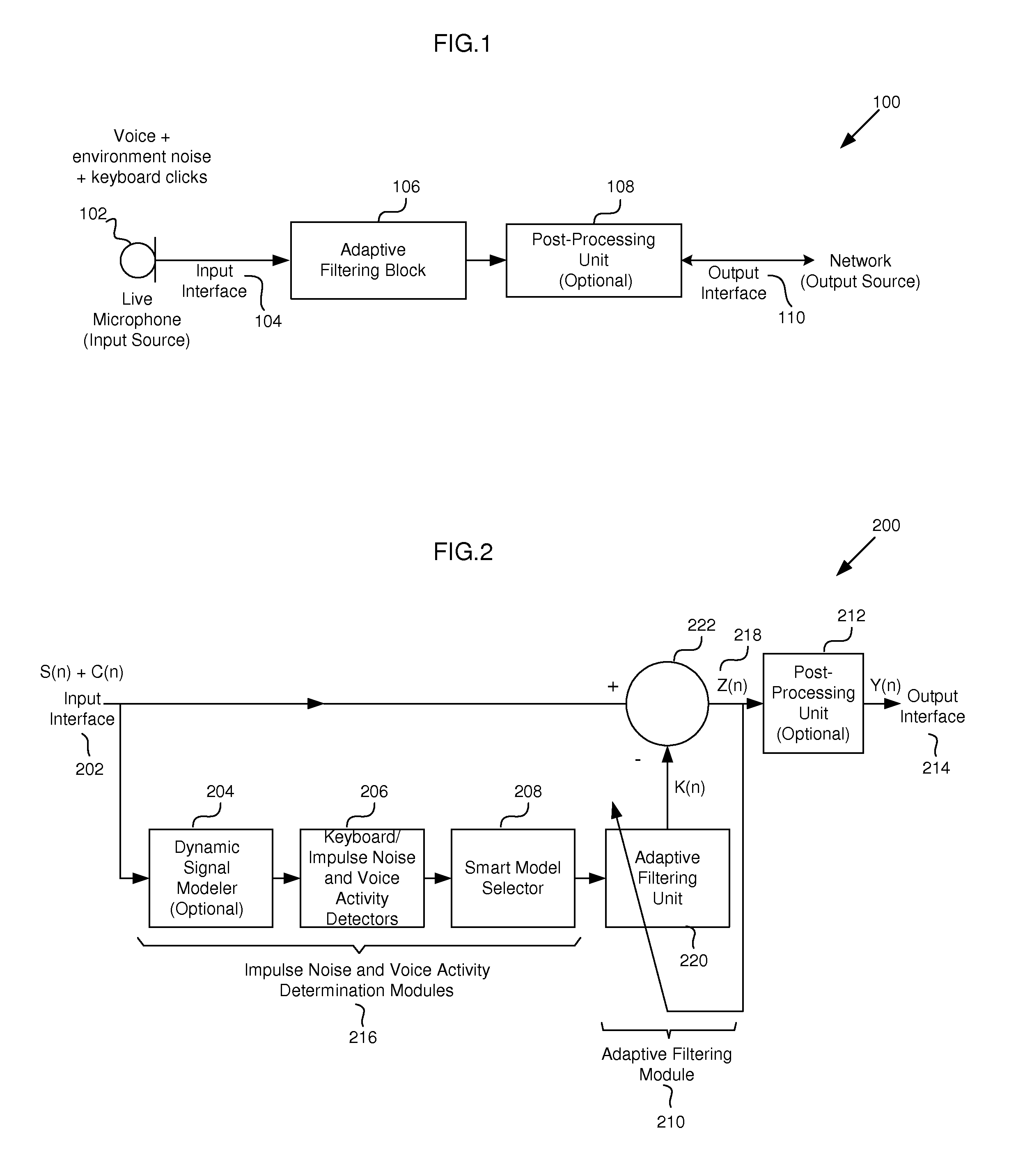 Smart rejecter for keyboard click noise