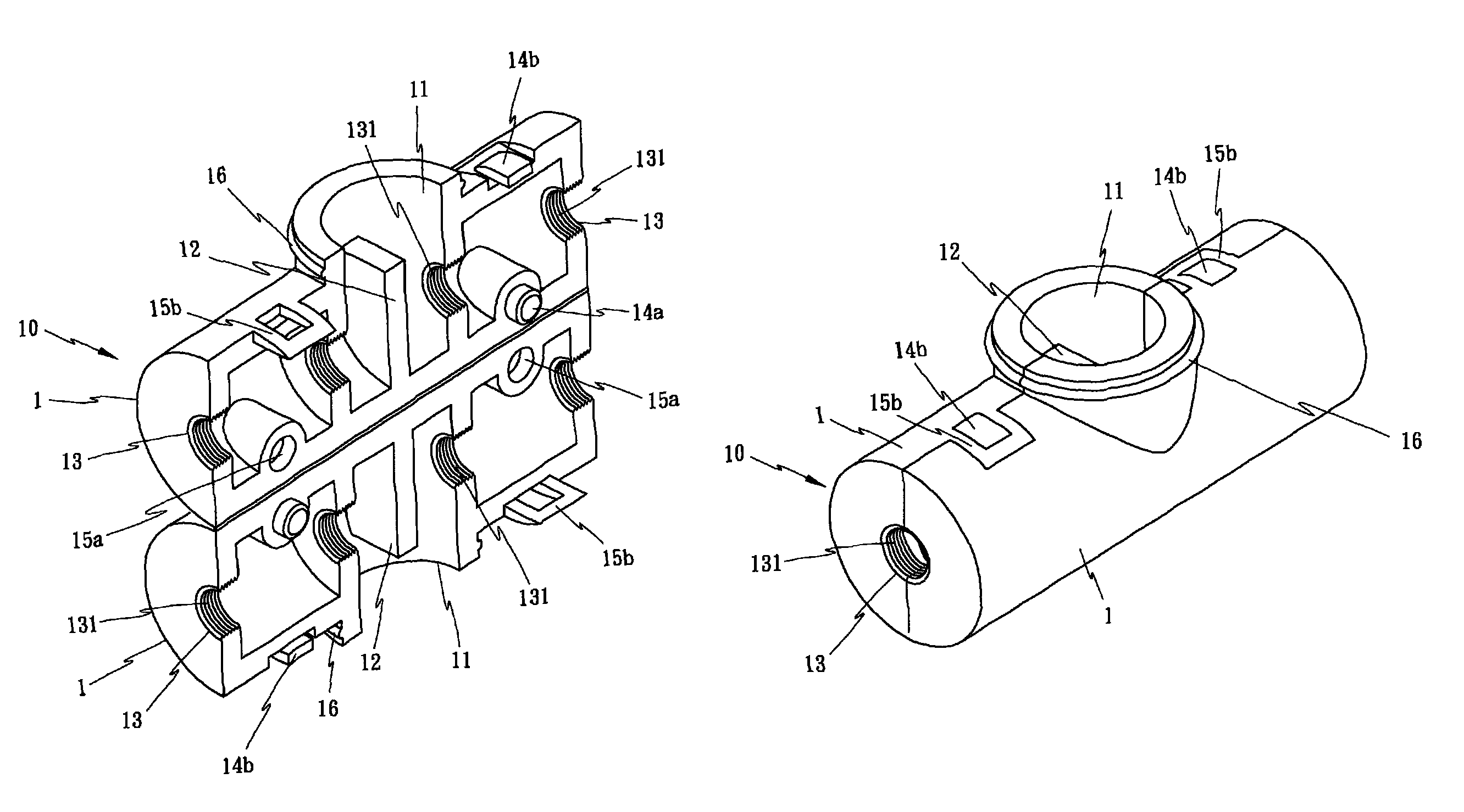 Socket having symmetrically arranged first and second casings with interlocking arrangements to define a LED seat