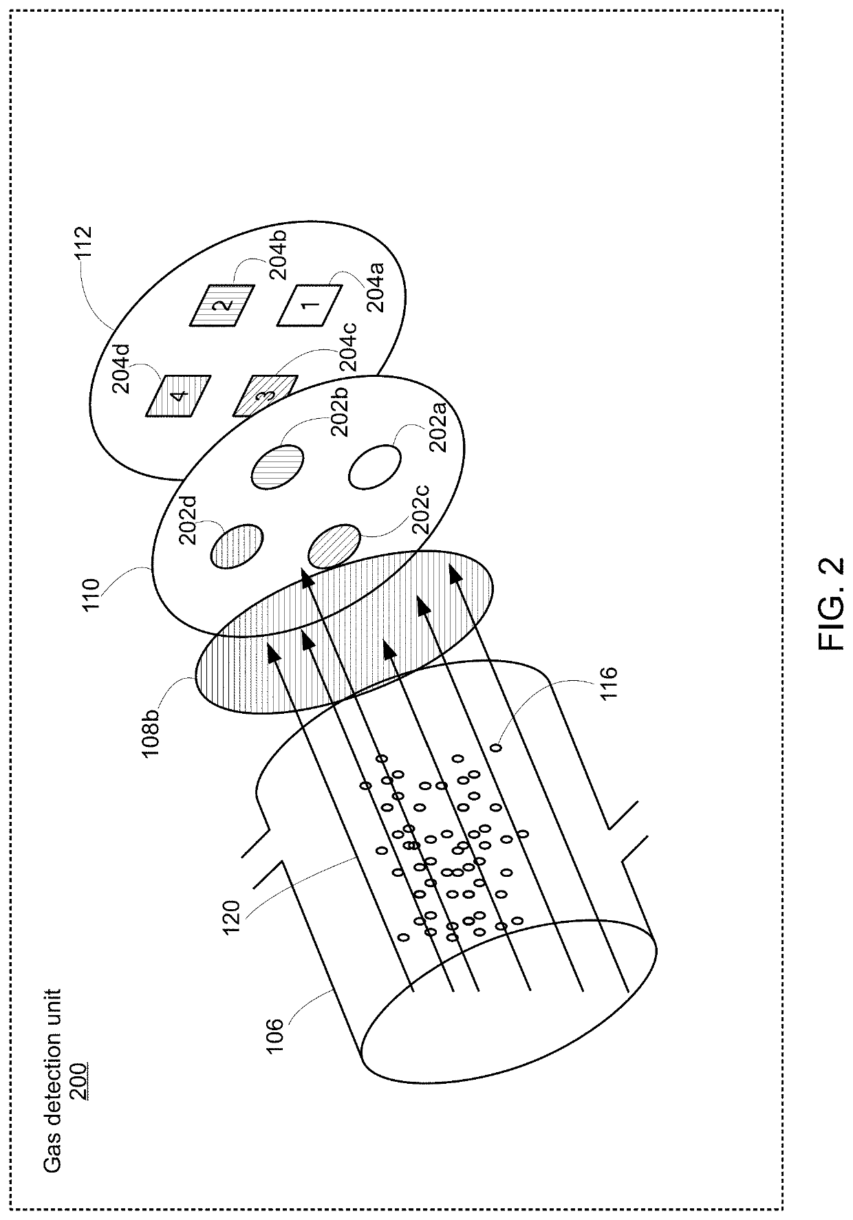 Device for monitoring gas emissions and determining concentration of target gas