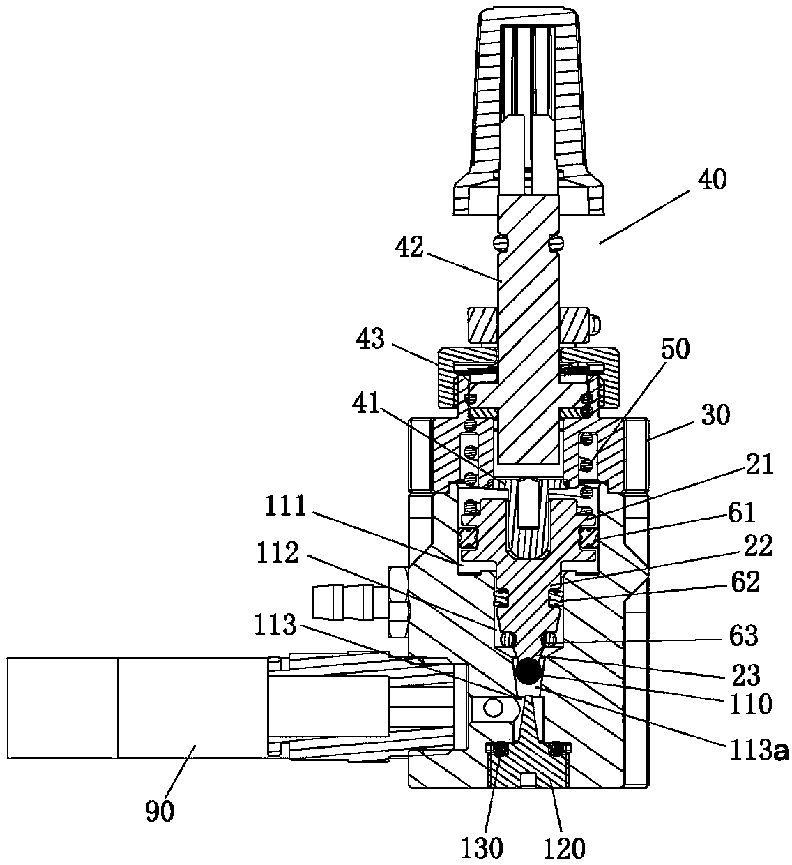 Respiratory flow rhythm control gas valve