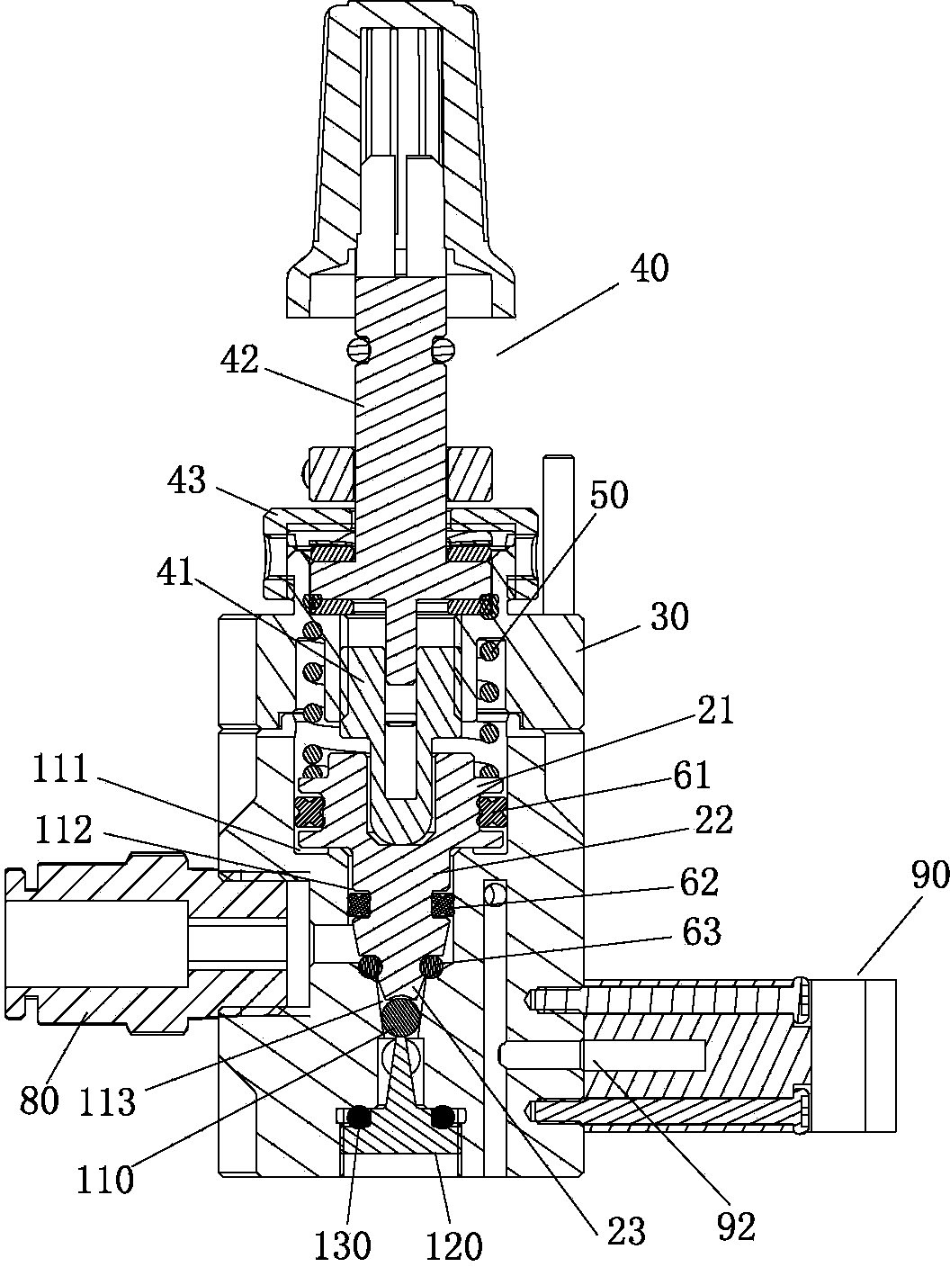 Respiratory flow rhythm control gas valve