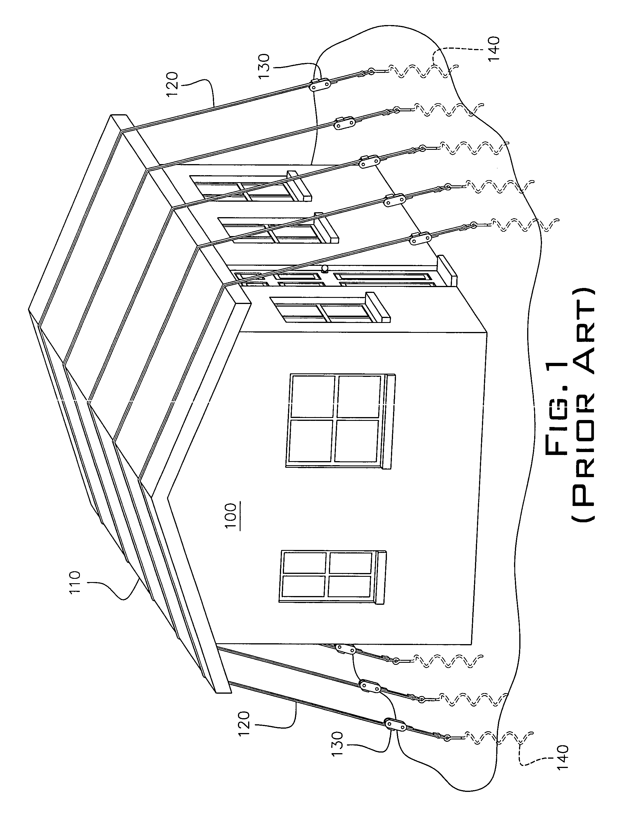 Method and apparatus for securing property from wind damage