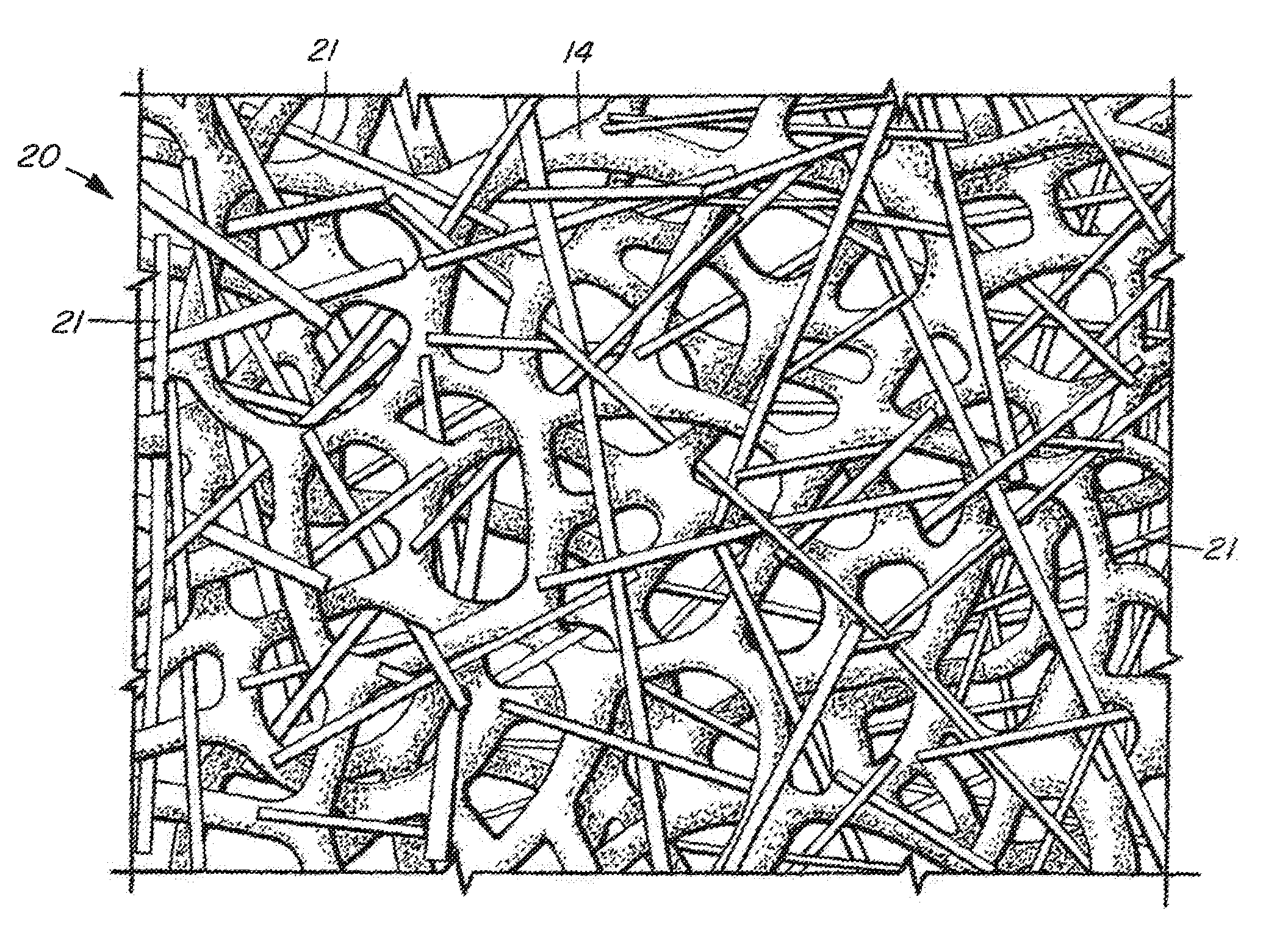 Reticulated open-cell foam modified by fibers extending across and between the cells of said foam and preparation methods thereof