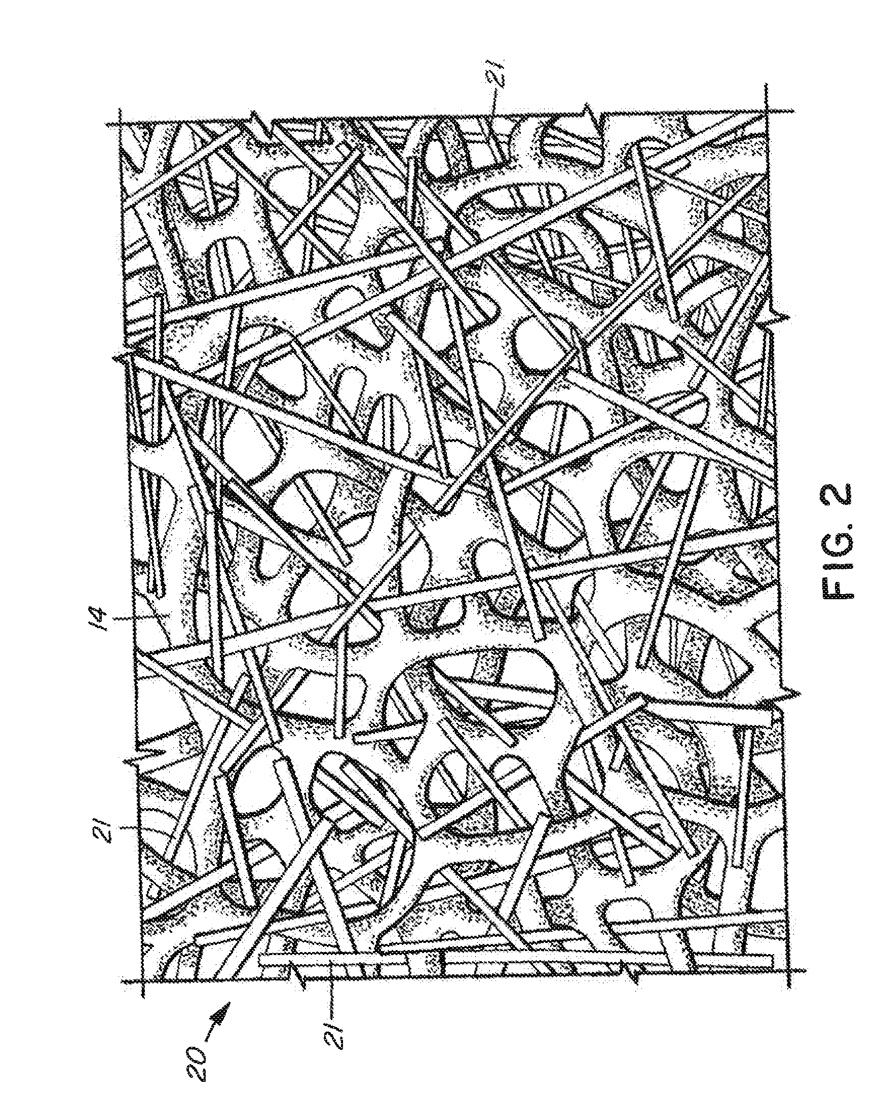 Reticulated open-cell foam modified by fibers extending across and between the cells of said foam and preparation methods thereof