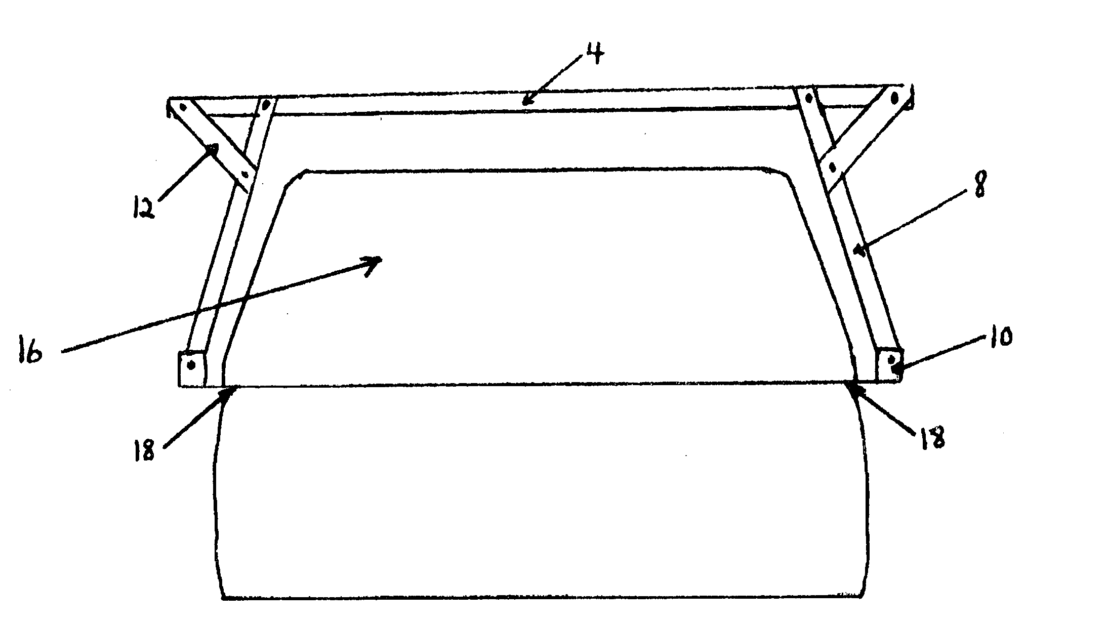 Pickup truck recreational equipment rack