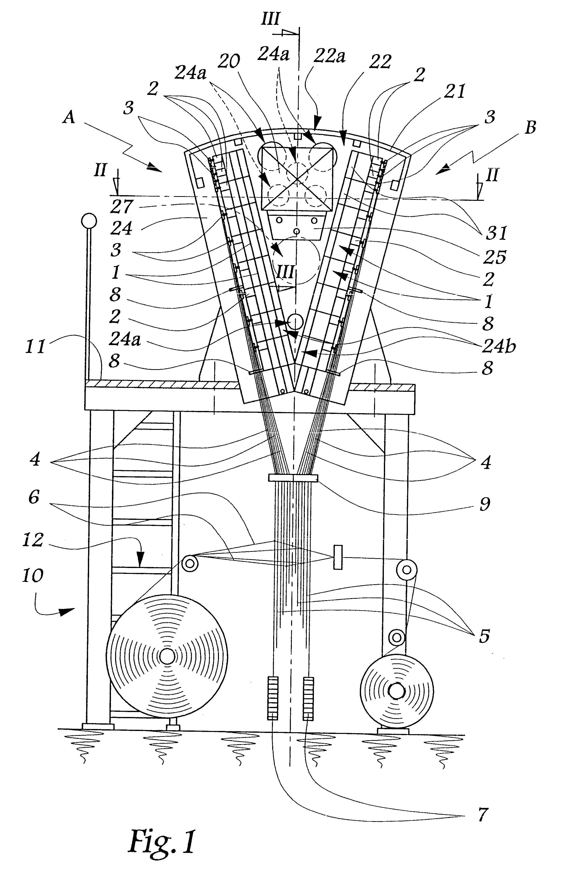 Weaving loom panel support structure for jacquard selectors