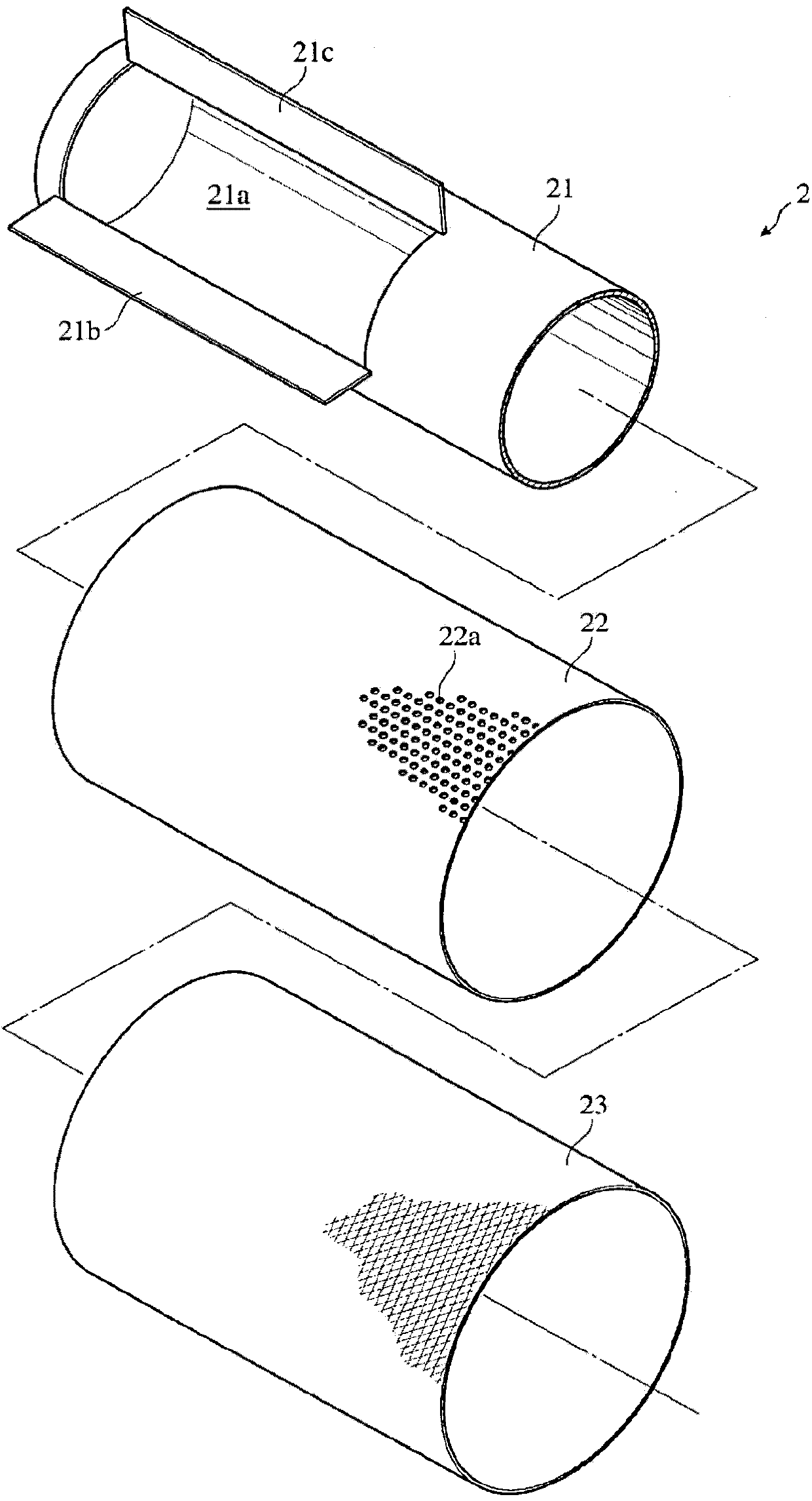 Melt-blown nonwoven fabric comprising ultra-fine fibers, production method therefor, and device for producing same