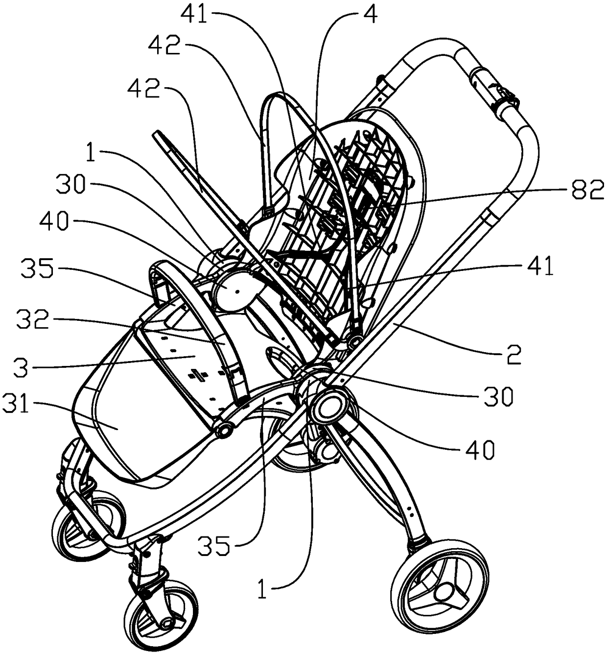 Baby stroller seat easy to fold and store