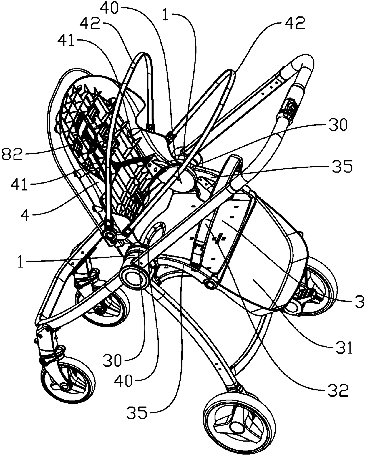 Baby stroller seat easy to fold and store