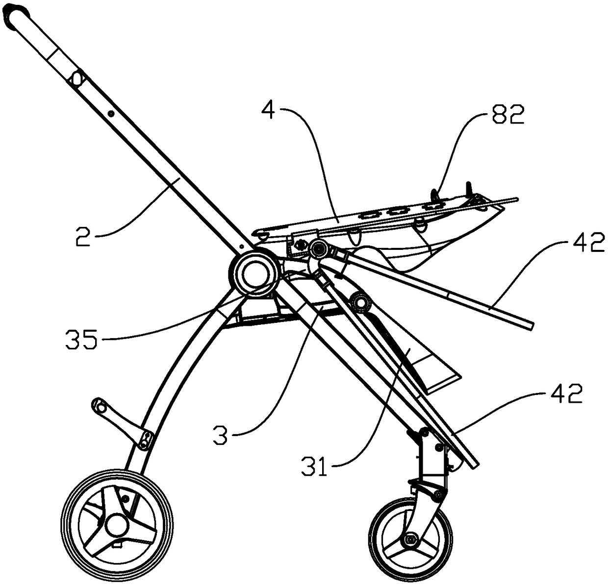 Baby stroller seat easy to fold and store