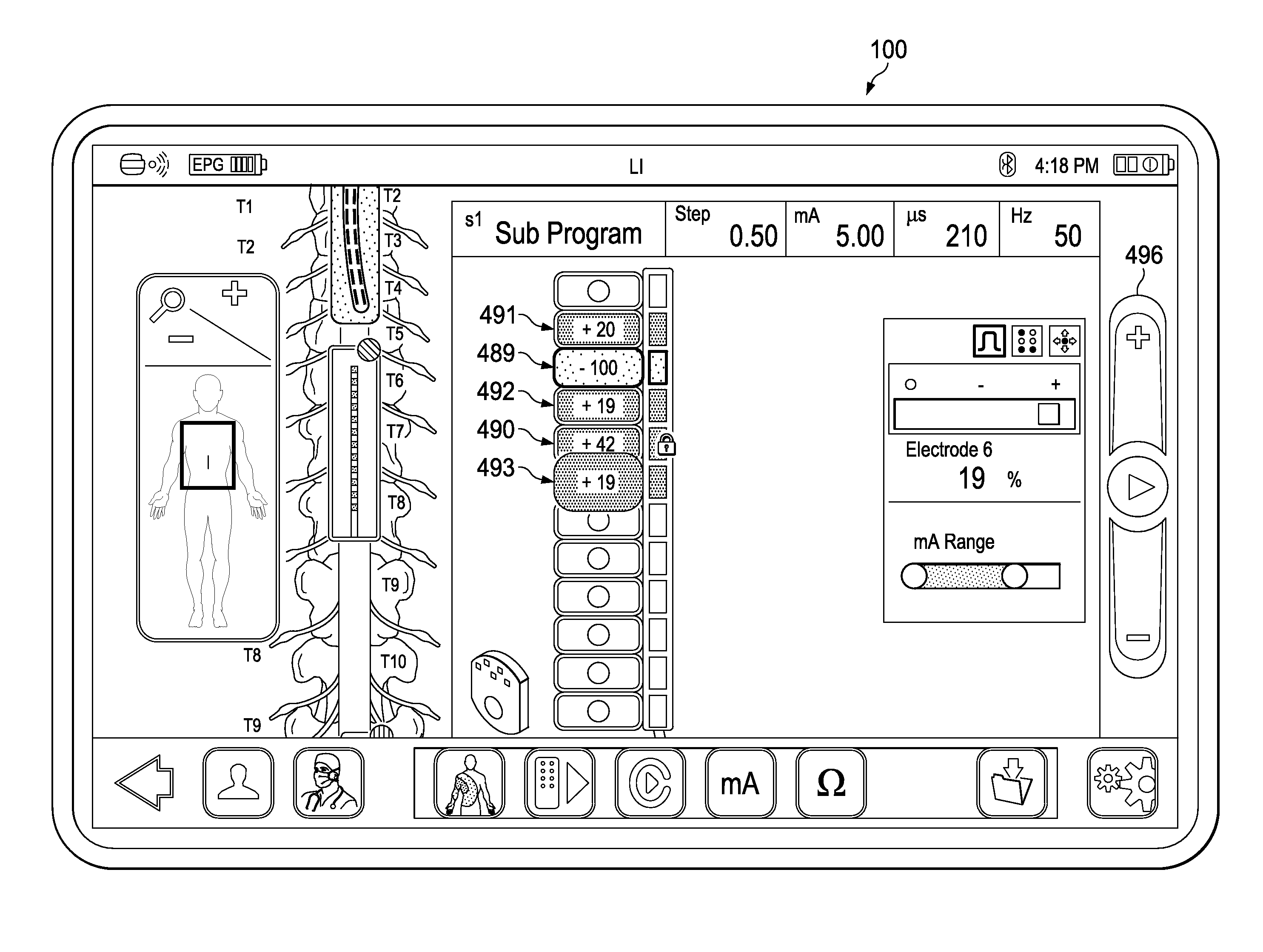 Automatic current balancing with lock control for a clinician programmer