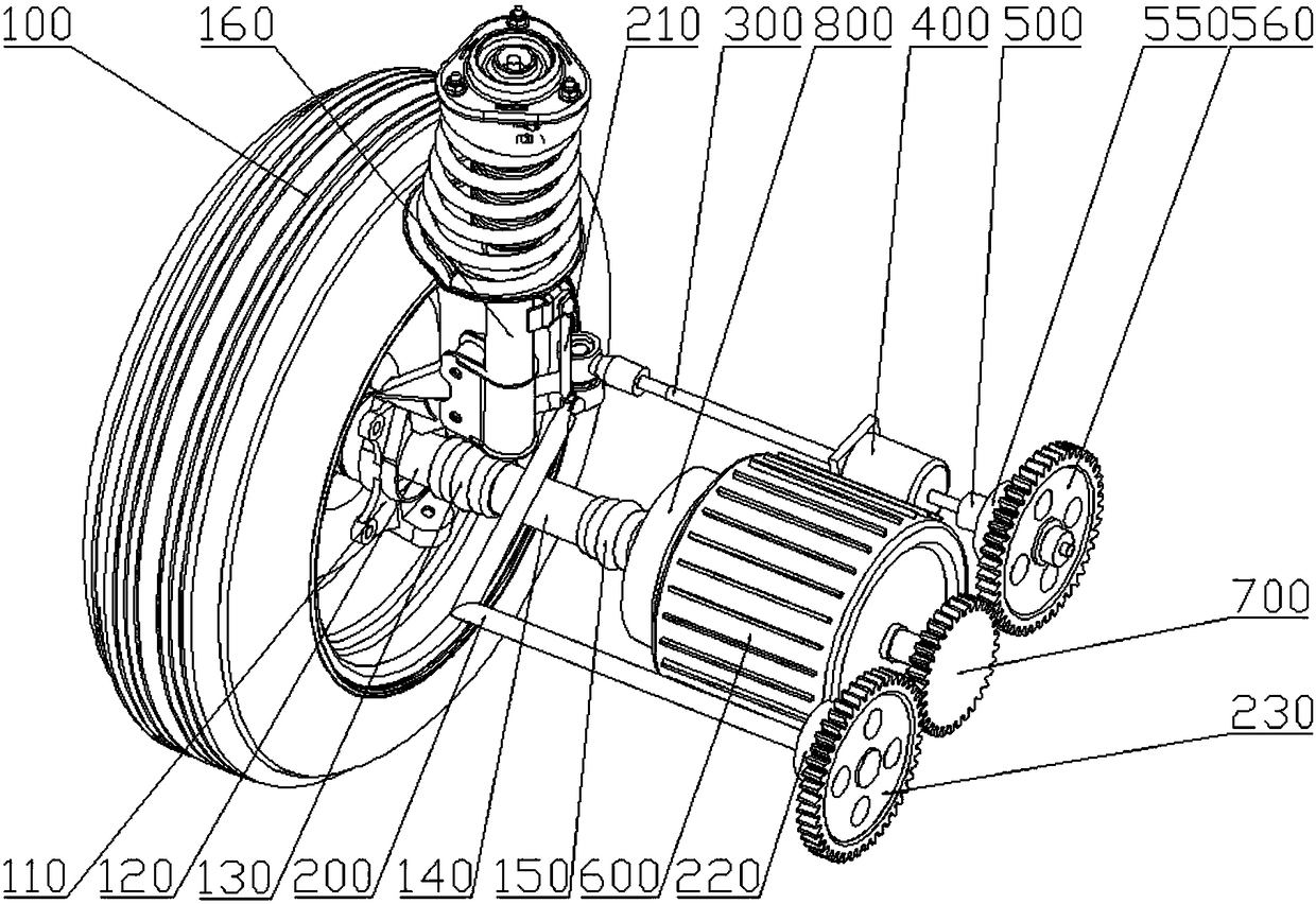 Electric wheel driving system integrating steering, roll preventing and driving and control method