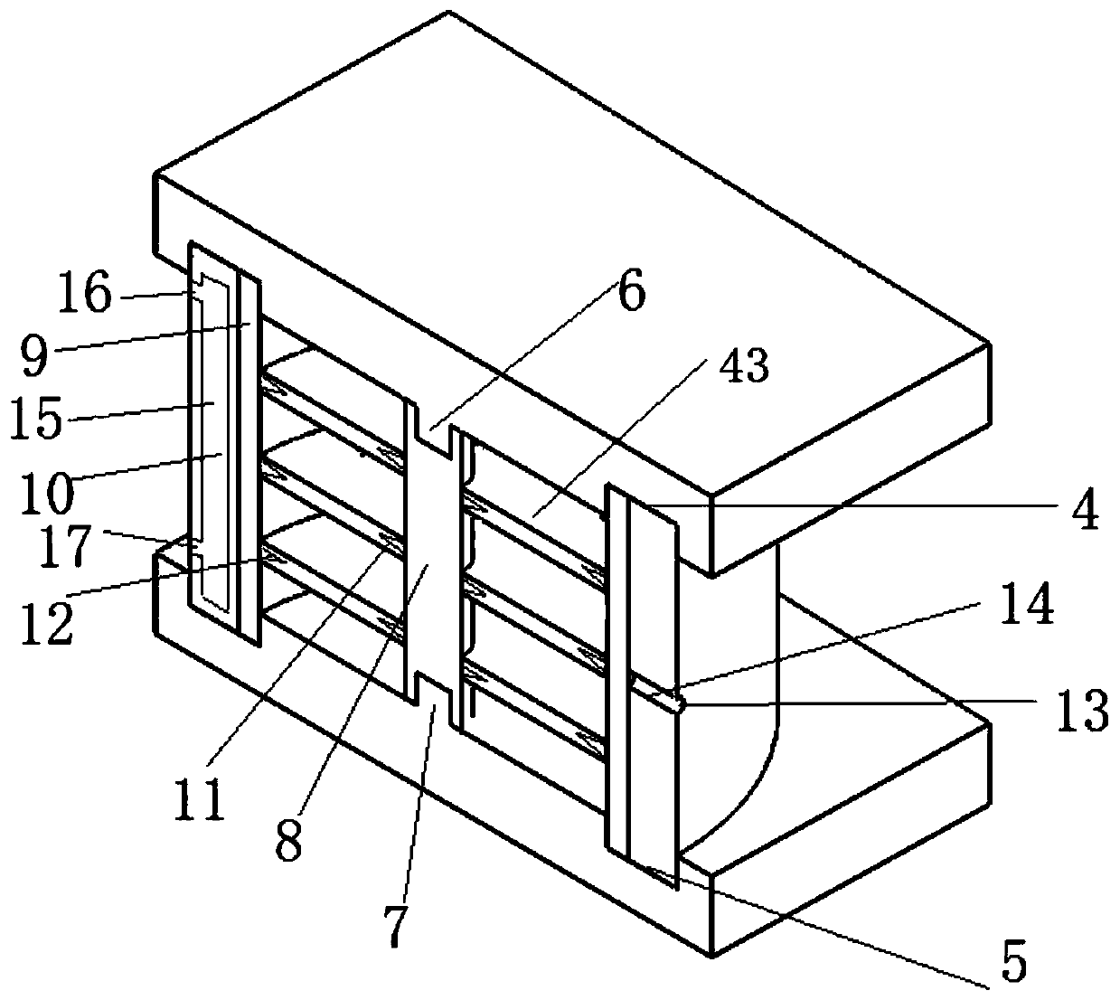 A mold for an integrated shock-absorbing support