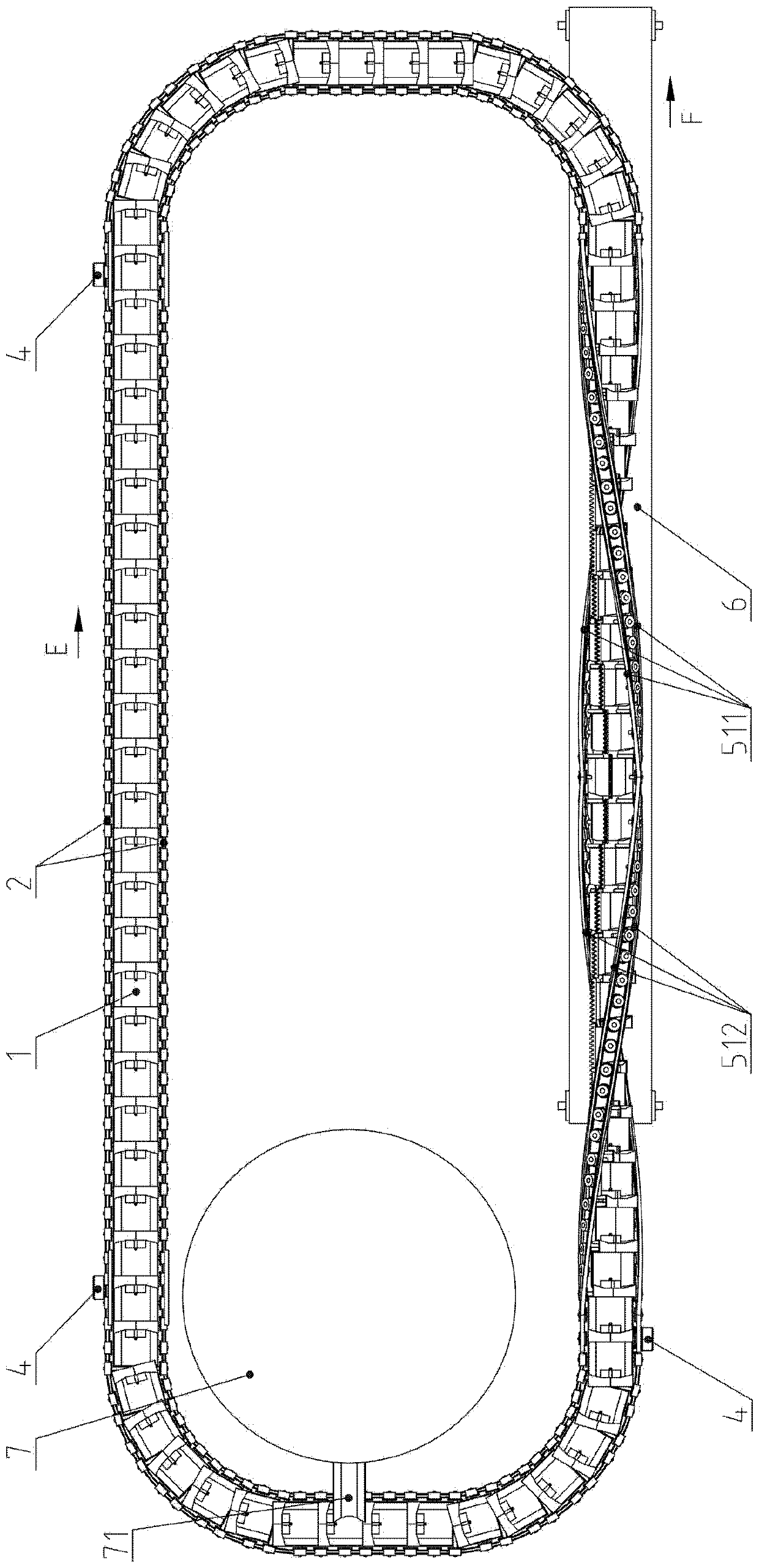 Calcium carbide conveyor train