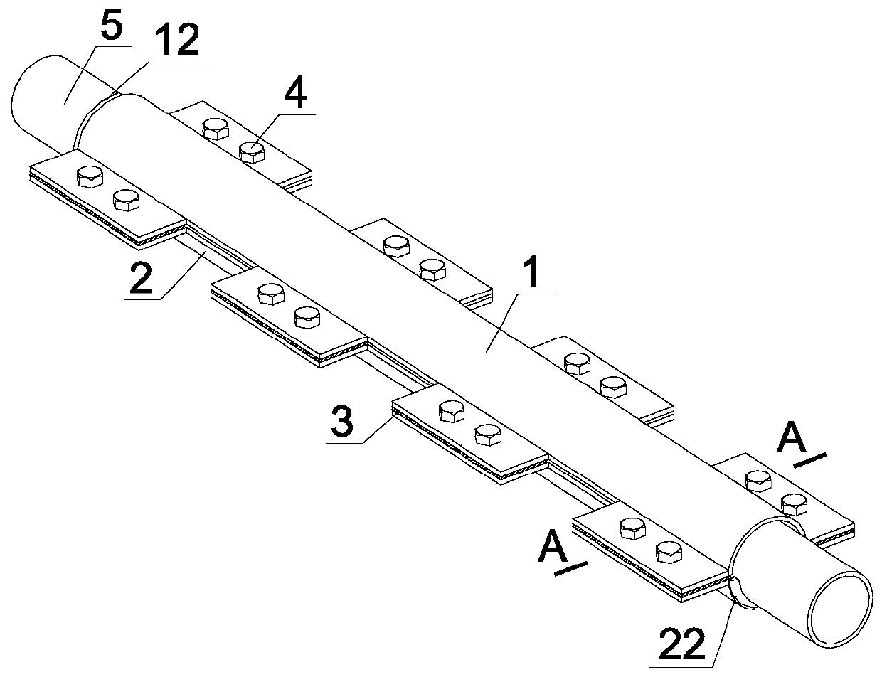 Friction energy dissipation sleeve reinforcing device and use method thereof