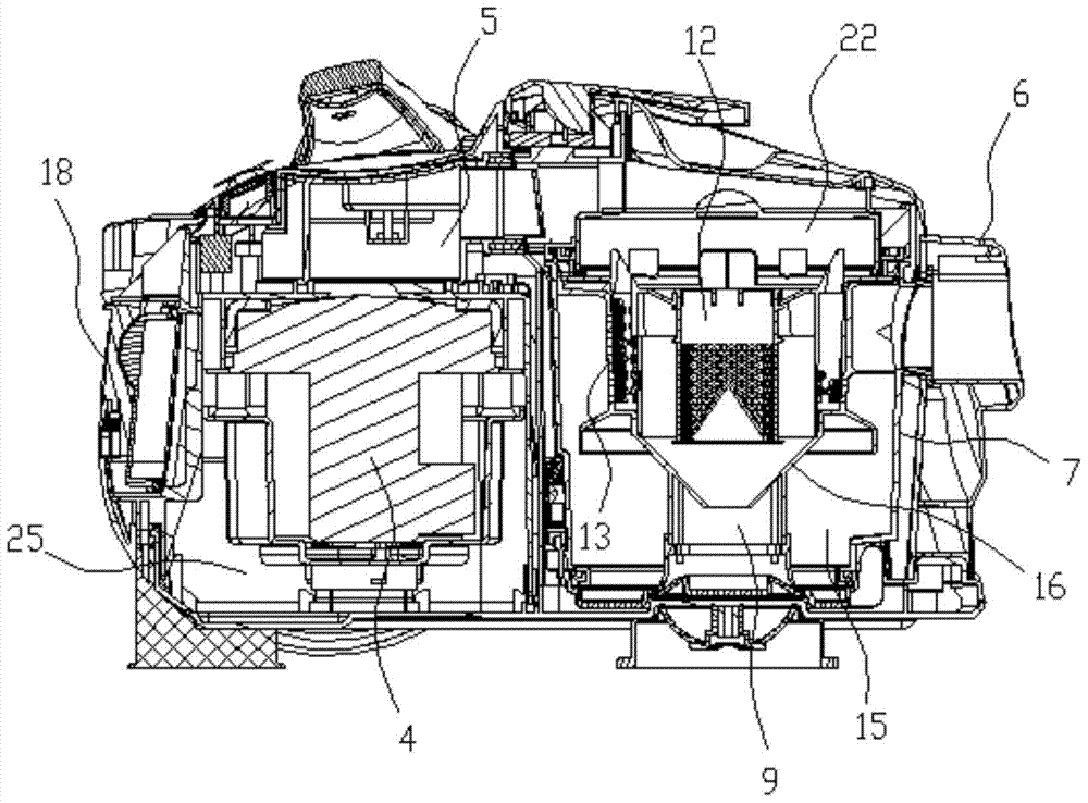 A vacuum cleaner structure