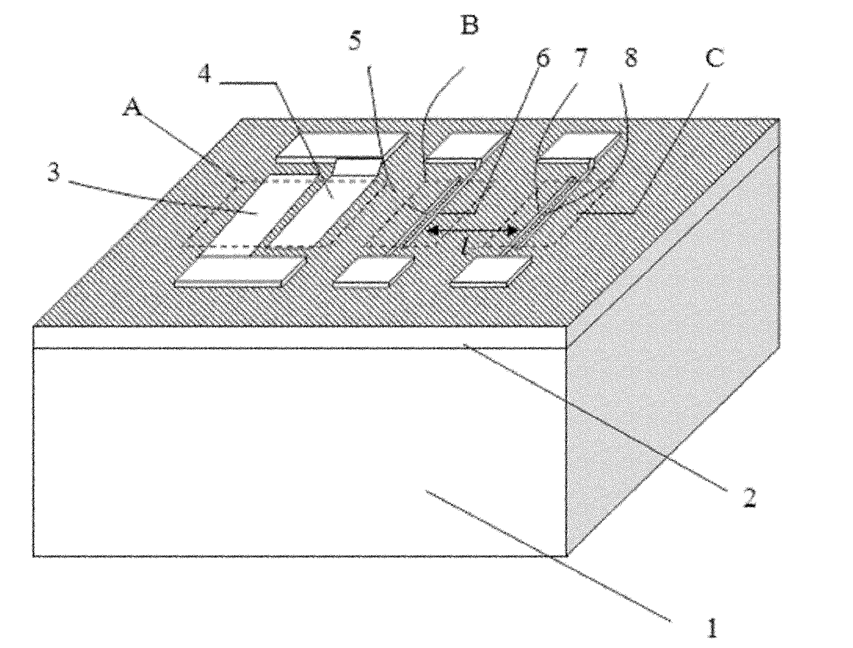 Method for measuring heat conduction parameter in thin layer material of active area of semiconductor device