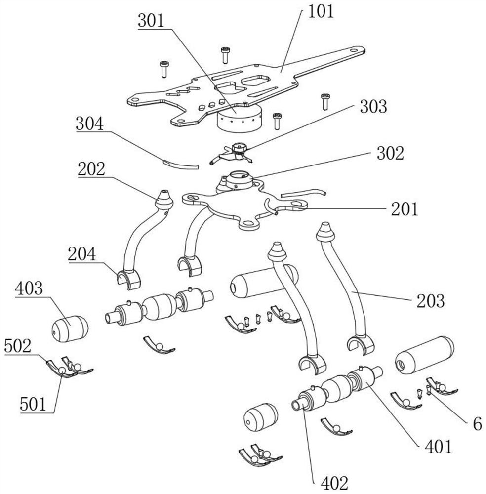 Pneumatic reverse thrust type undercarriage for unmanned aerial vehicle and use method of pneumatic reverse thrust type undercarriage