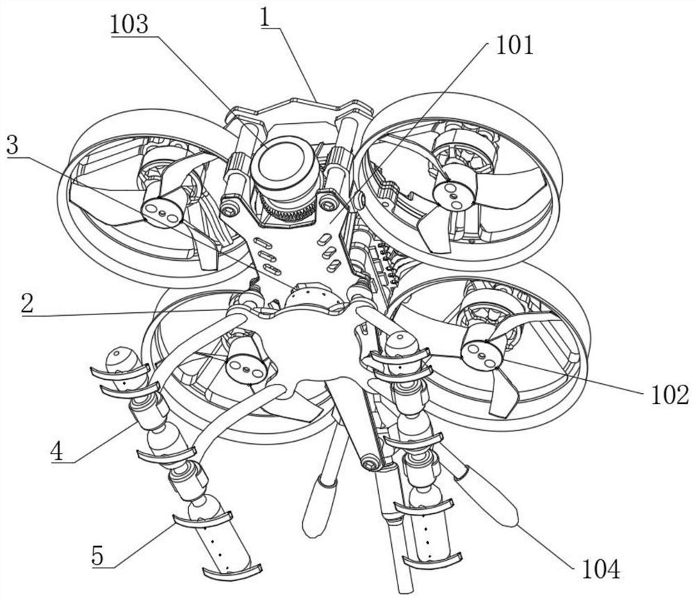 Pneumatic reverse thrust type undercarriage for unmanned aerial vehicle and use method of pneumatic reverse thrust type undercarriage