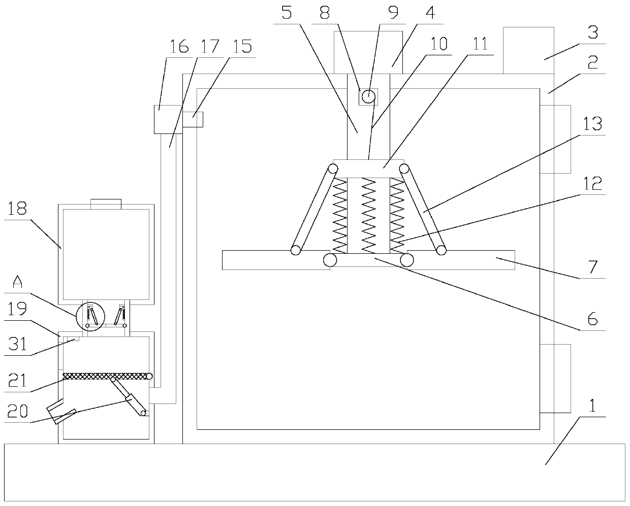 High-efficiency mixing device having deodorizing function and used for organic fertilizer