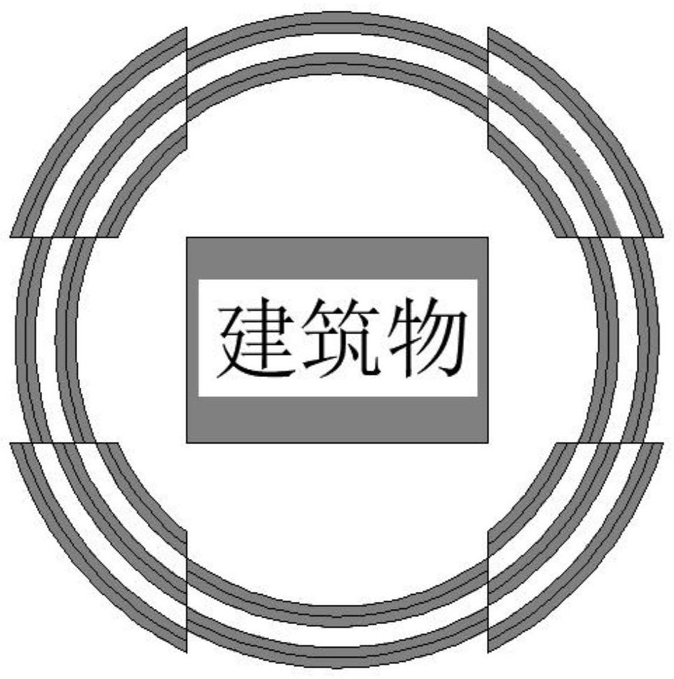 Square seismic super structure with cross-shaped cavity