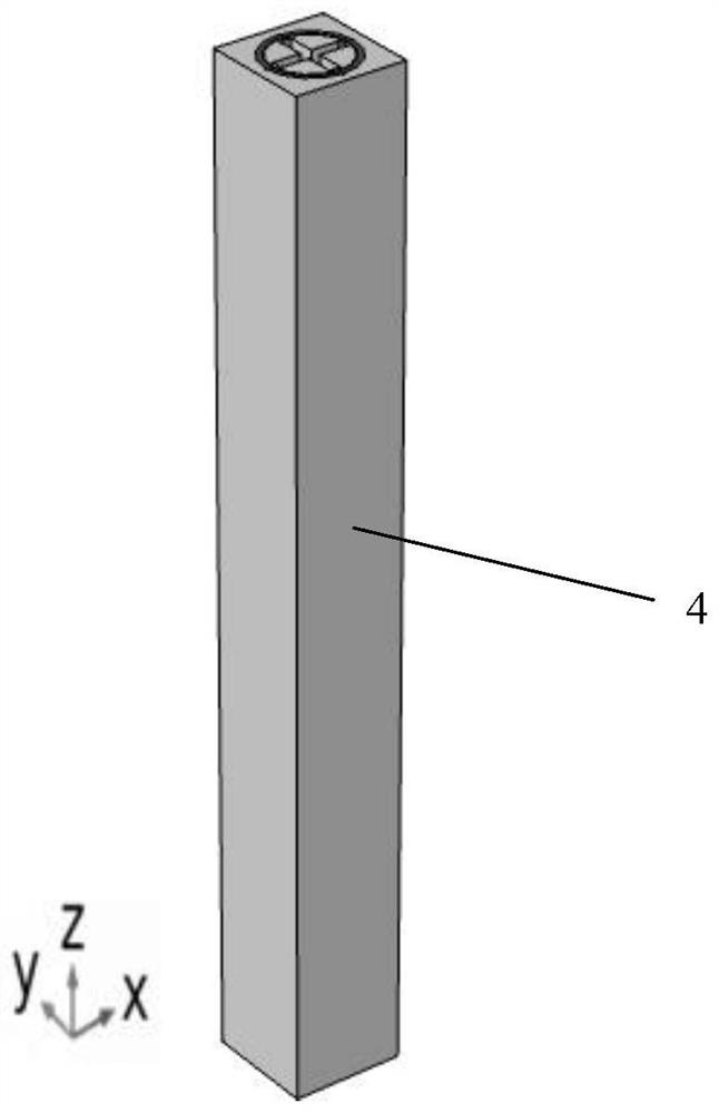 Square seismic super structure with cross-shaped cavity