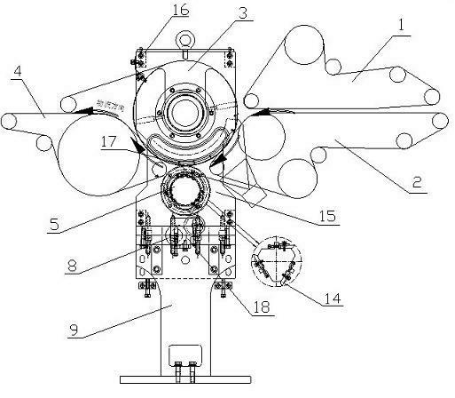 Device for cutting off diaper finished product with elastomer and method for preventing displacement of cut-off diaper finished product