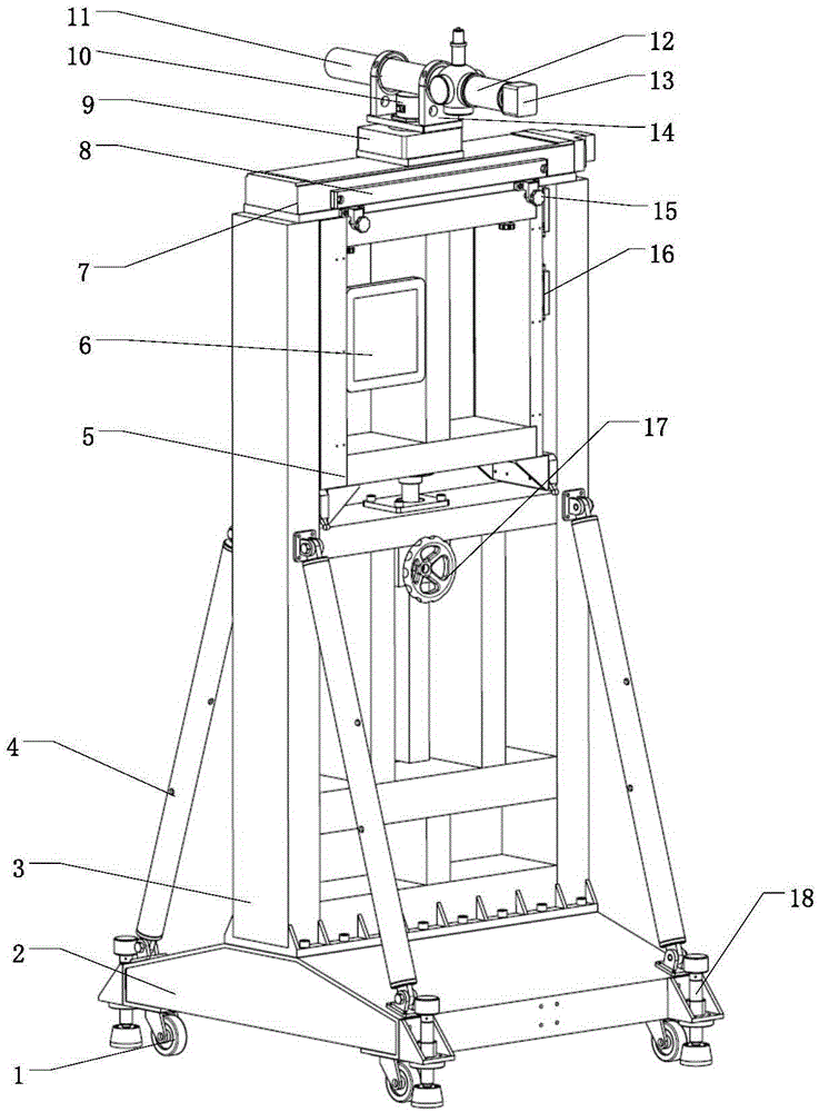 Device for calibrating geometric quantity of static calibration table of wind tunnel balance