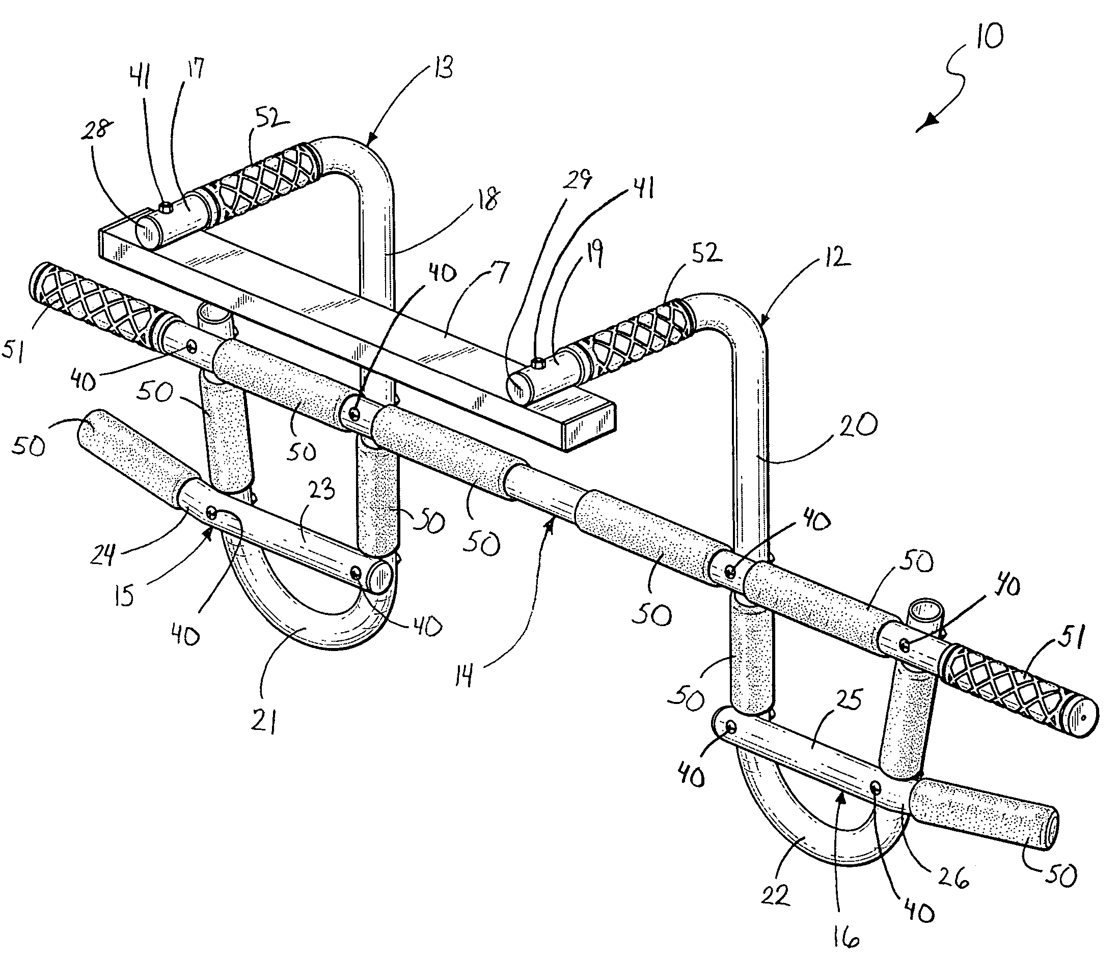 Doorway mounted exercise apparatus