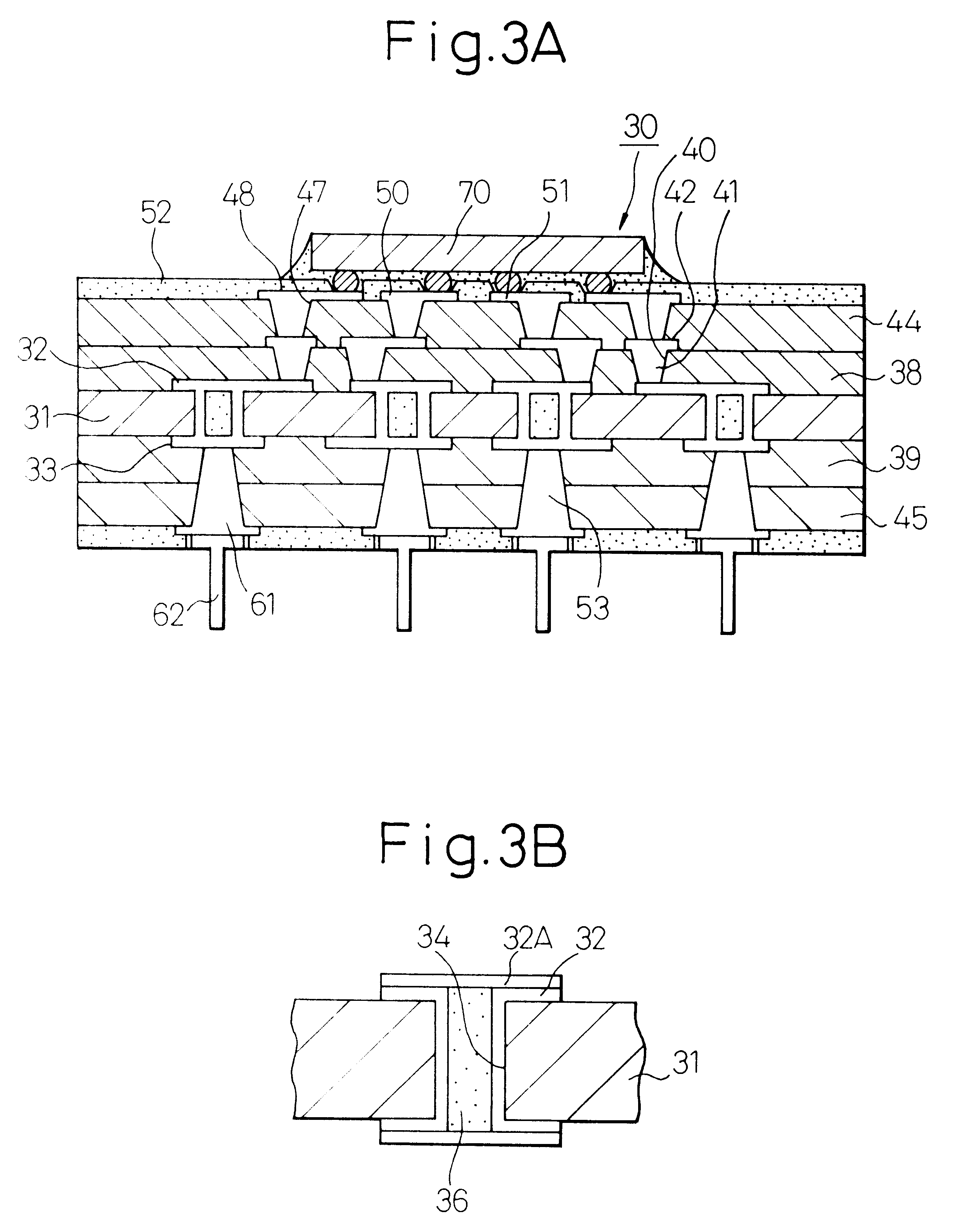 Build-up board package for semiconductor devices