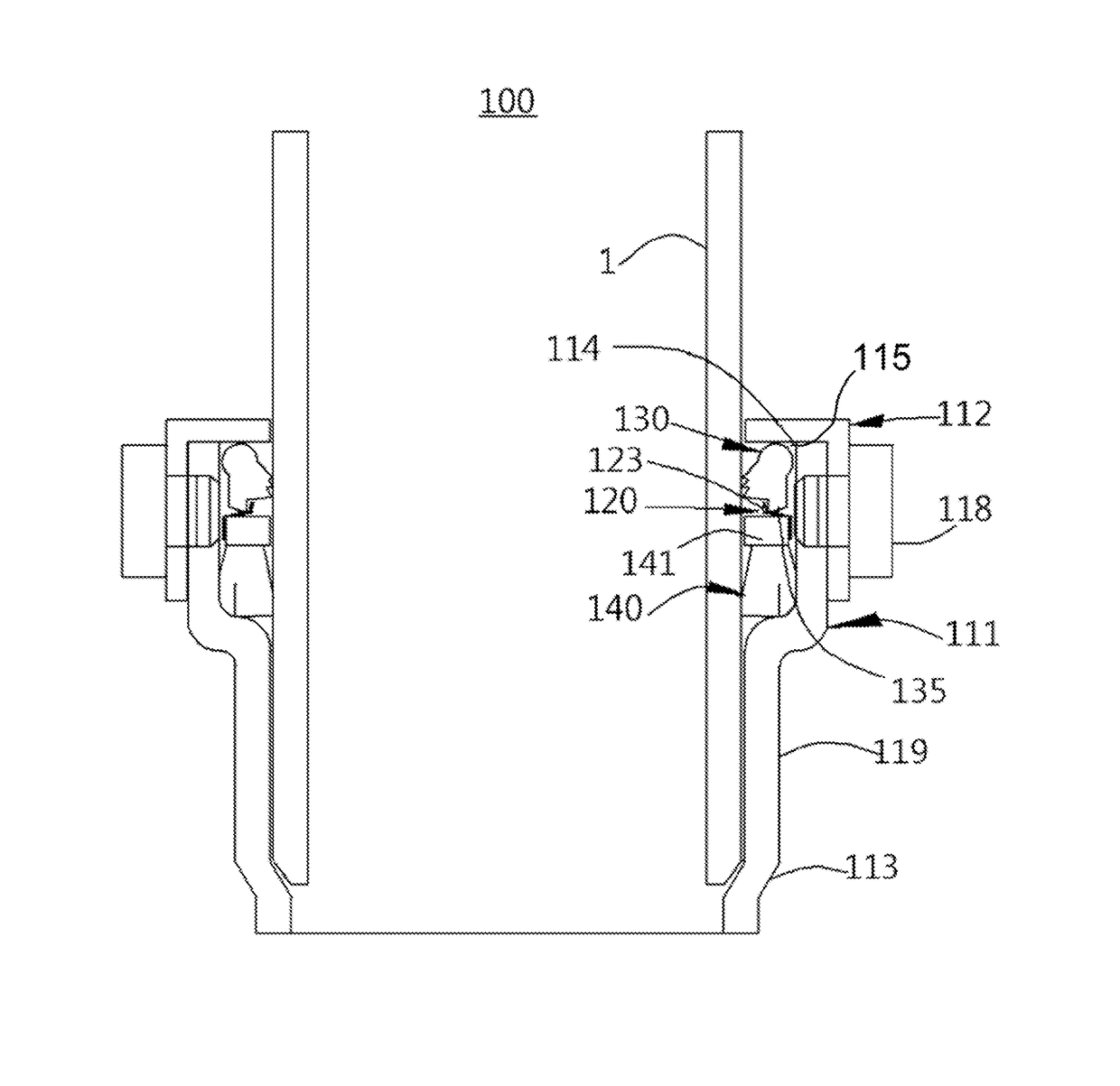 Pipe connecting device using rotary wedge