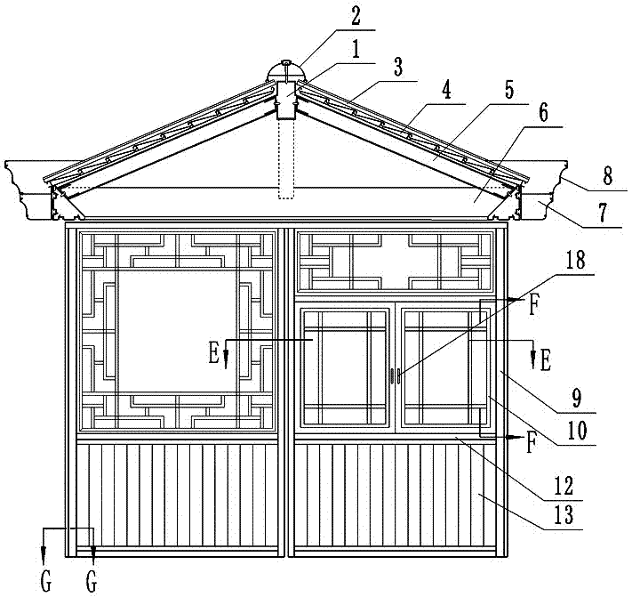 Aluminum sectional bar Chinese-style frame assembling house