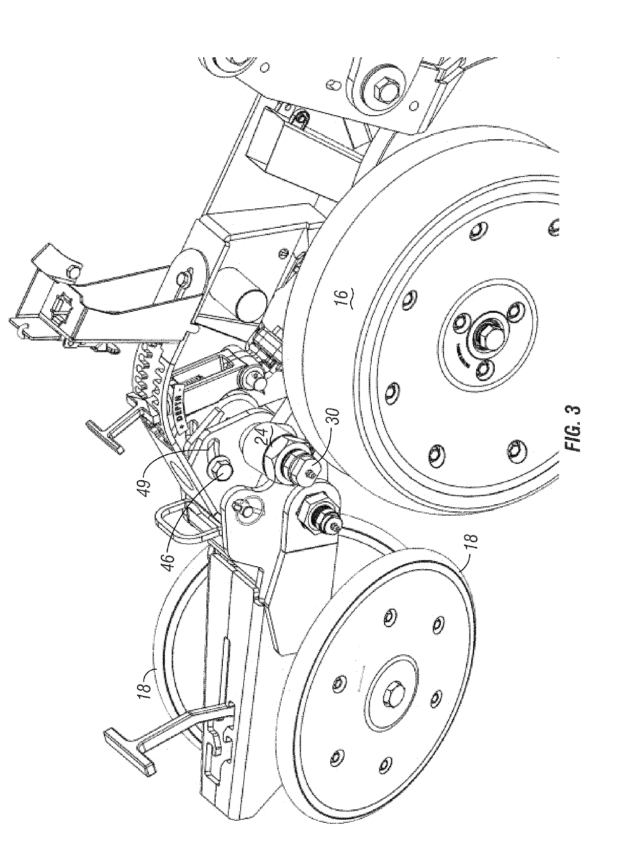 Row planter with adjustable gauge wheels